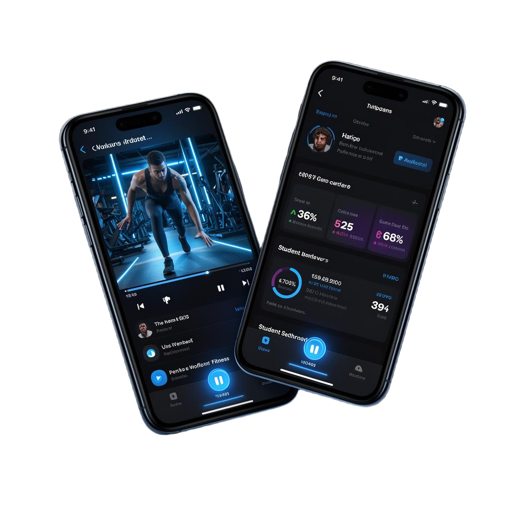 Dois aplicativos fitness em iPhones
